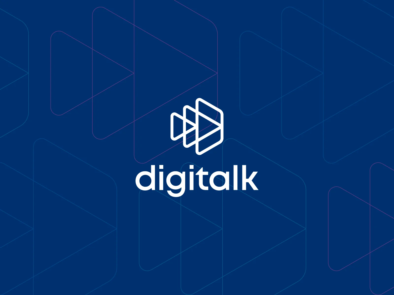 Digitalk vertical logo on brand pattern